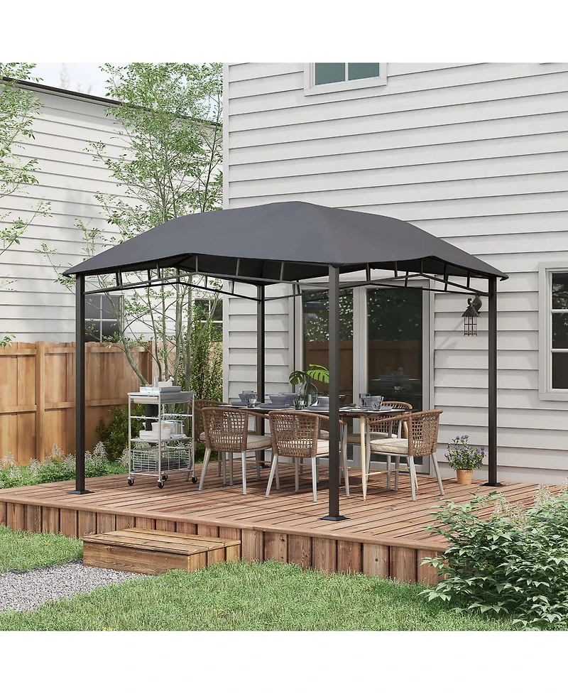 Outsunny 10' x 10' Grill Gazebo Canopy, Geodesic Look, Steel Frame,