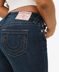 True Religion Women's Billie Mid Rise Straight Jeans
