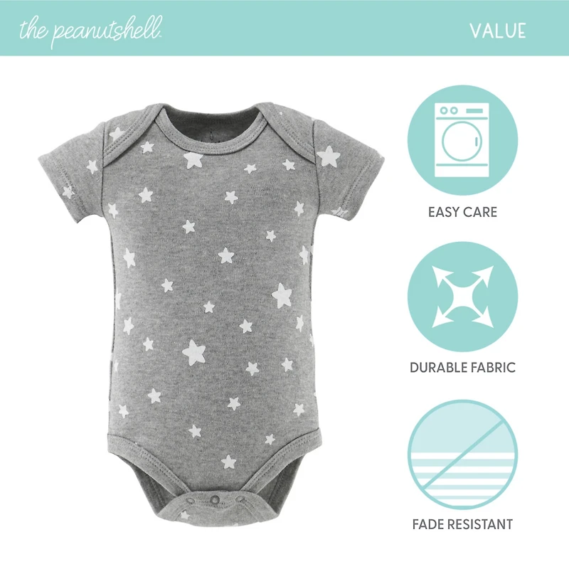 The Peanutshell Baby Neutral Safari Bodysuits for Boys and Girls