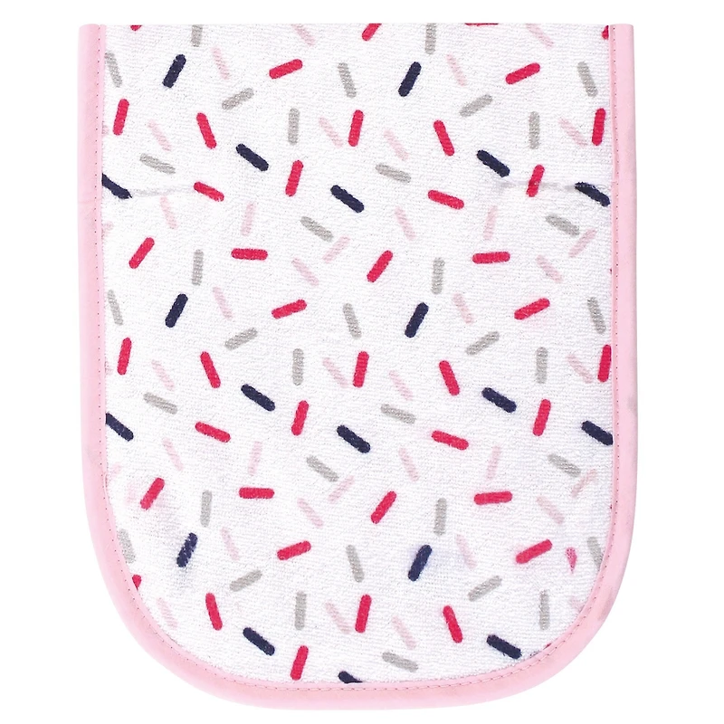 Hudson Baby Girls Cotton Terry Bib and Burp Cloth Set