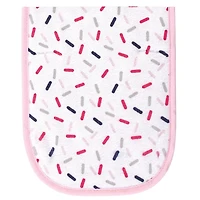 Hudson Baby Girls Cotton Terry Bib and Burp Cloth Set