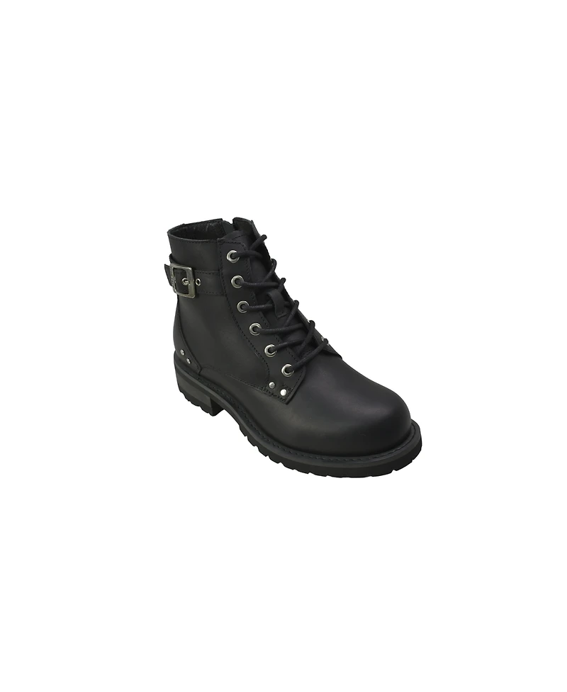 RideTecs 8647L Women's 7" Biker Boot Black