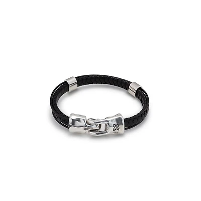 UNOde50 Sterling Silver Brown Leather Bracelet