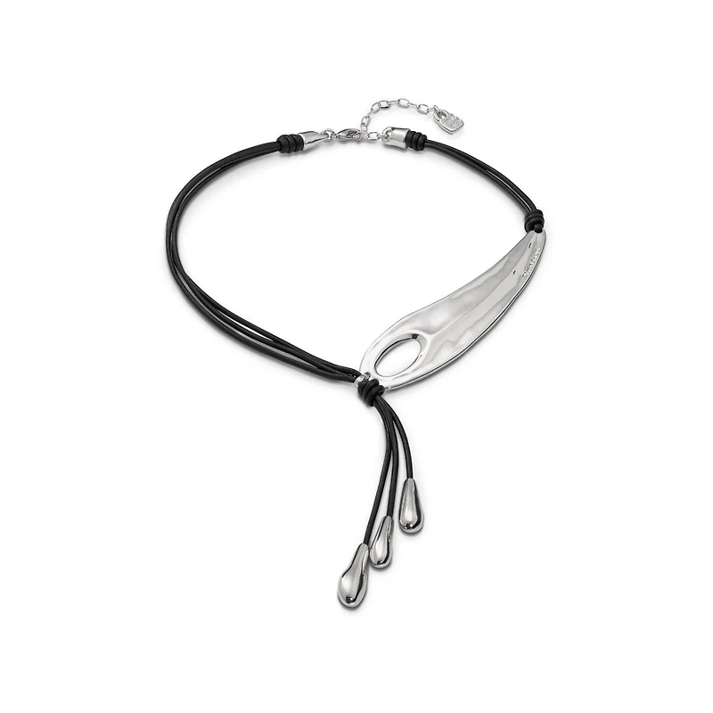 UNOde50 18K Gold and Silver Short Adjustable Latigo Necklaces
