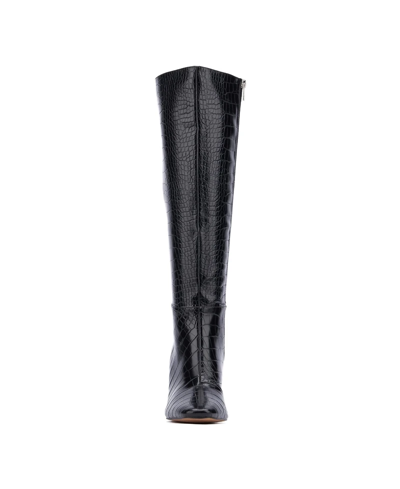 Women's Isabelle Croc Embossed Knee-High Boots Dress