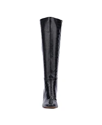 Women's Isabelle Croc Embossed Knee-High Boots Dress
