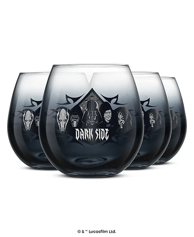 JoyJolt Star Wars Dark Side Stemless Drinking Glasses, Set of 4
