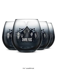 JoyJolt Star Wars Dark Side Stemless Drinking Glasses, Set of 4
