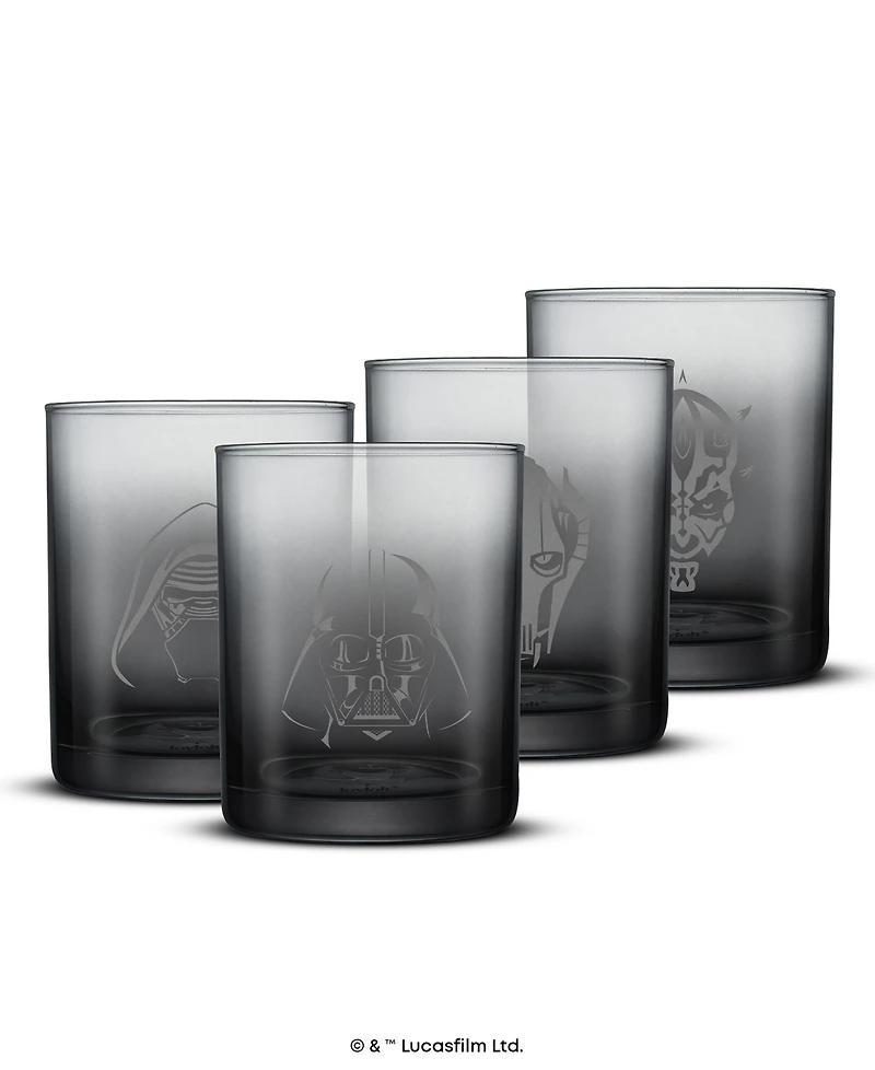 JoyJolt Star Wars Dark Side Short Drinking Glasses, Set of 4