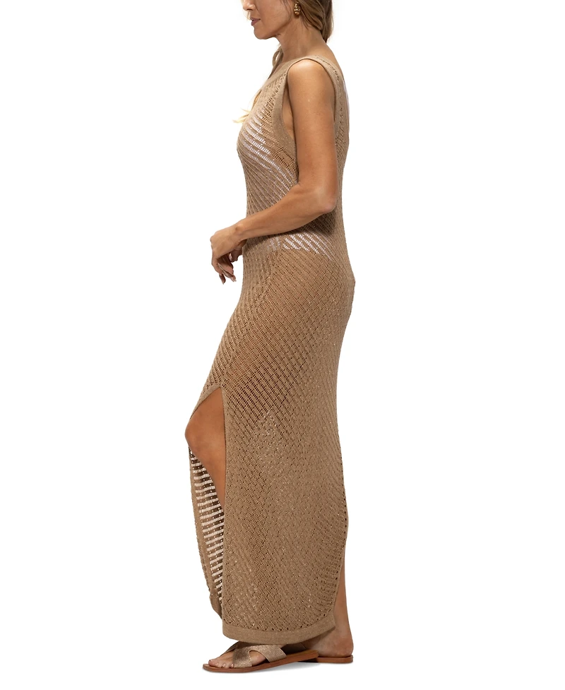 Dotti Women's Scoop-Back Sleeveless Crochet Dress Swim Cover-Up