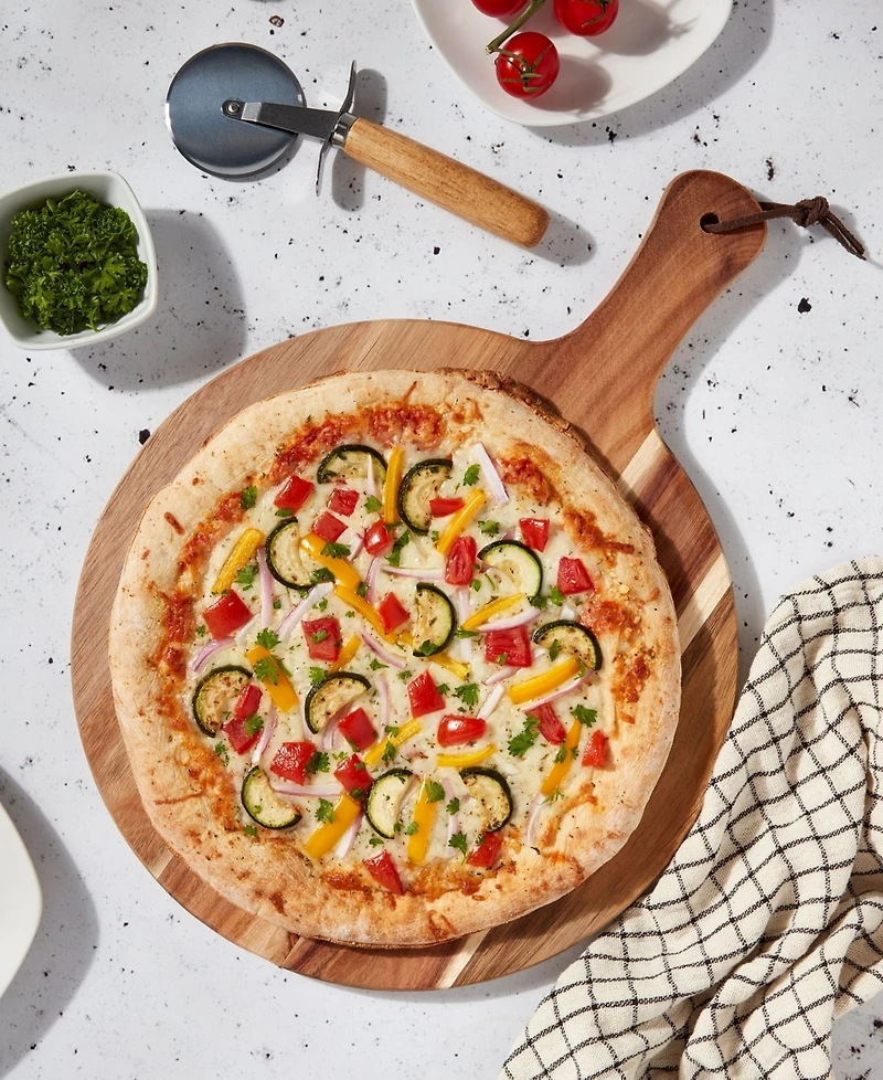Tabletops Gallery Acacia Pizza Peel Cutter