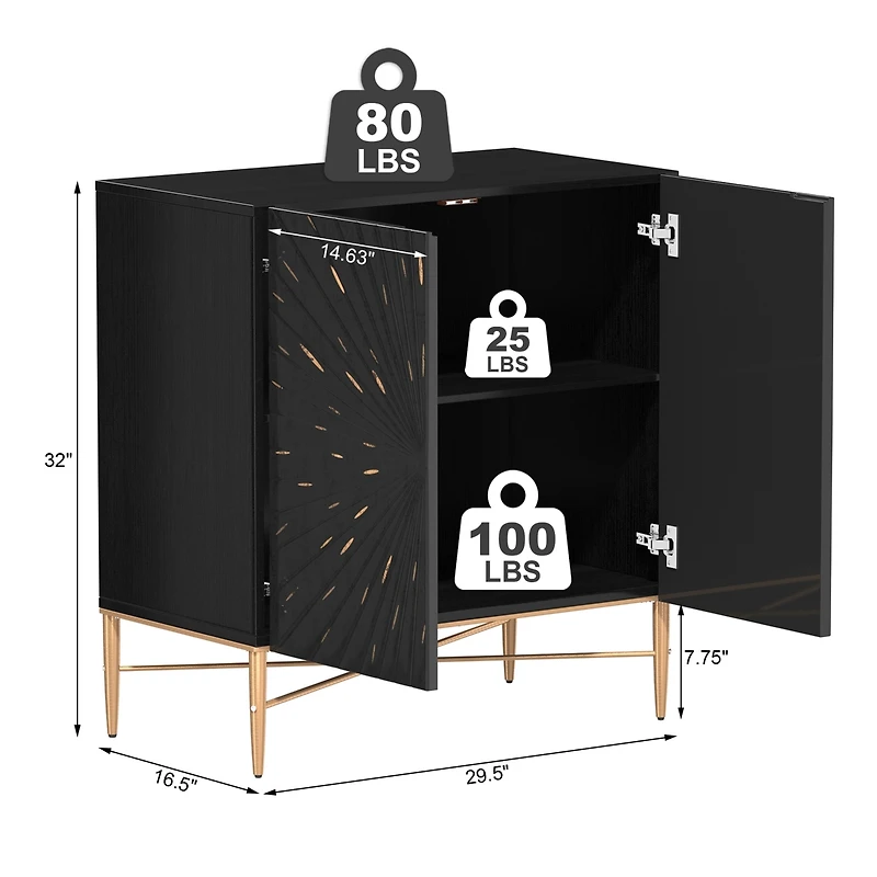 Boyel Living Modern Wood Storage 2 Door Accent Cabinet