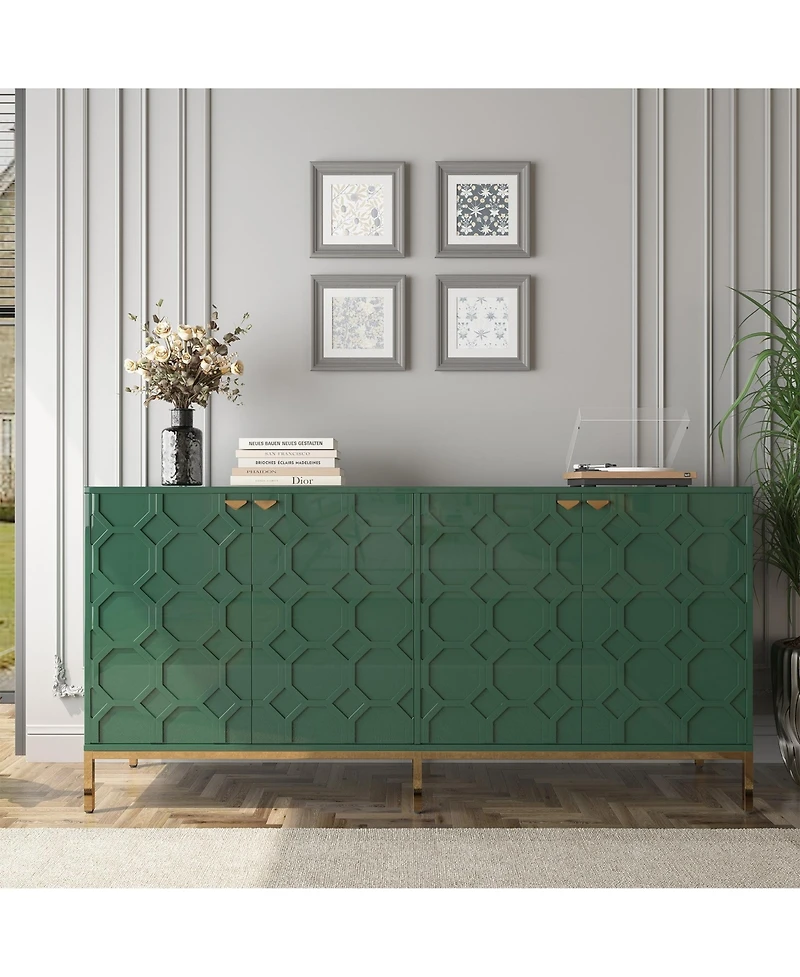 Boyel Living 4 Door Locker Accent Cabinet