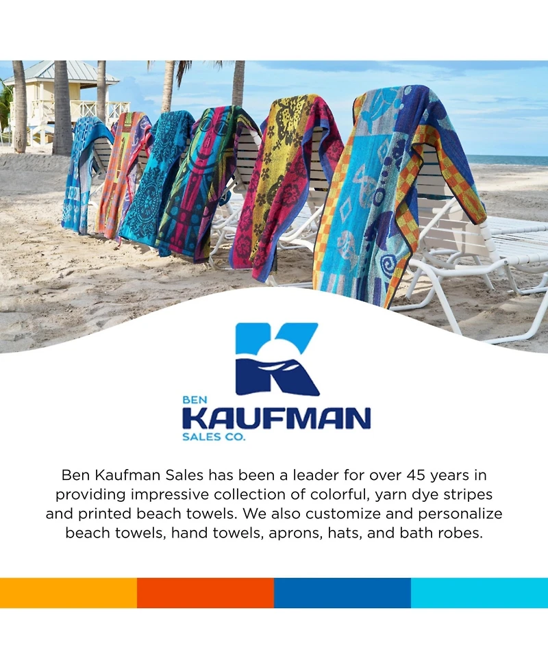Ben Kaufman Terry Beach & Pool Towel - Absorbent & Fast Drying Towel - Oversized Soft Cotton Towel for Swimming & Travel