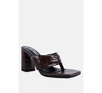 Phantom Ruched High Heeled Thong Sandals