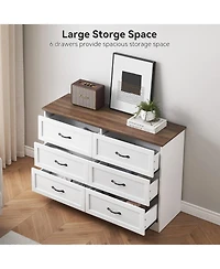 gaomon Modern 6 Drawers Dresser, Chest of Drawers Closet Organizers and Storage Clothes