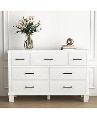 Dresser for Bedroom, 7 Drawers Modern Wood Dresser, 51" Wide Chest of Drawers Closet, Wooden Dresser Organizer ,White