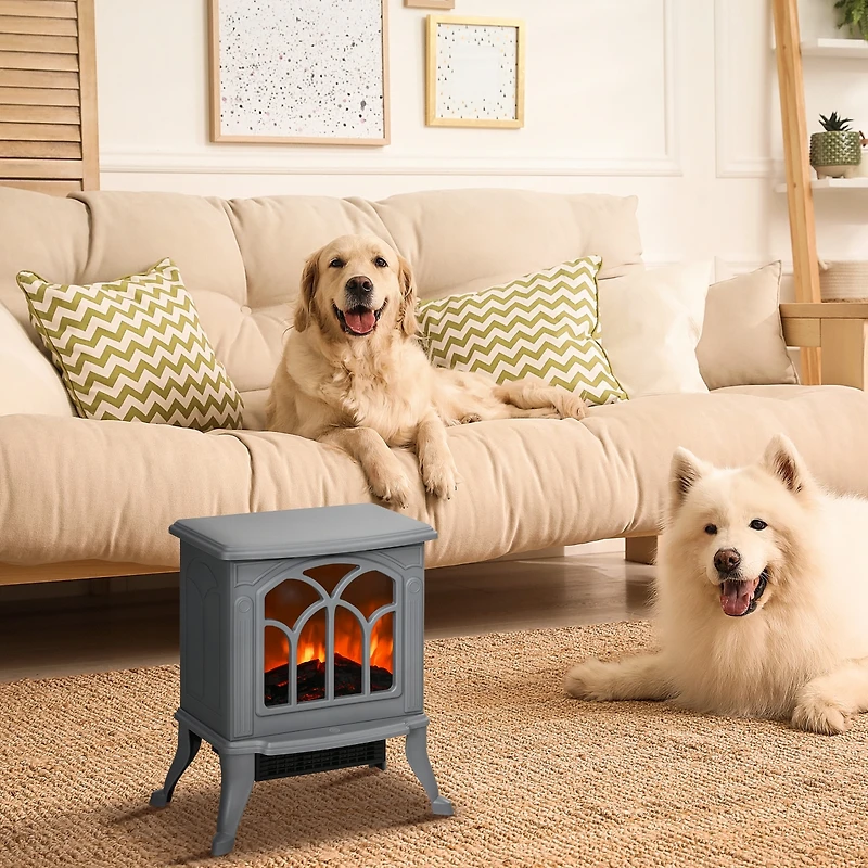 Homcom Living Room Electric Fireplace Stove Heater, 750W/1500W,