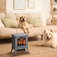 Homcom Living Room Electric Fireplace Stove Heater, 750W/1500W,