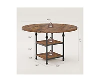 47-Inch Round Dining Table for 4: Featuring a 1.59-Inch Thick Top