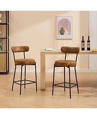 gaomon 27" Bar Stools Set of 2, Modern Metal Tall Bar Stools