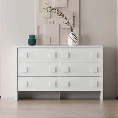Homsee White Storage Dresser Organizer With 6 Drawers
