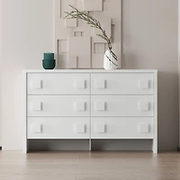 Homsee White Storage Dresser Organizer With 6 Drawers