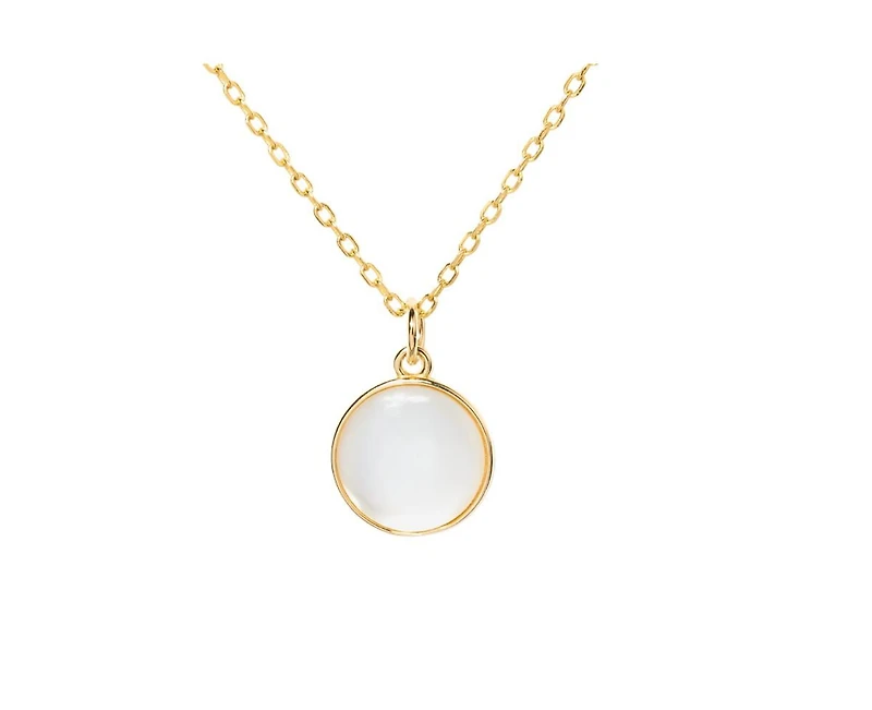 Mother of Pearl Moon Pendant Necklace in Sterling Silver