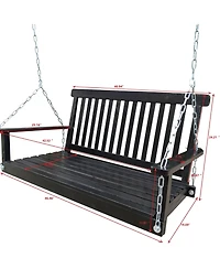 Slickblue Front Porch Swing with Armrests Comfortable Outdoor Seating for Relaxation