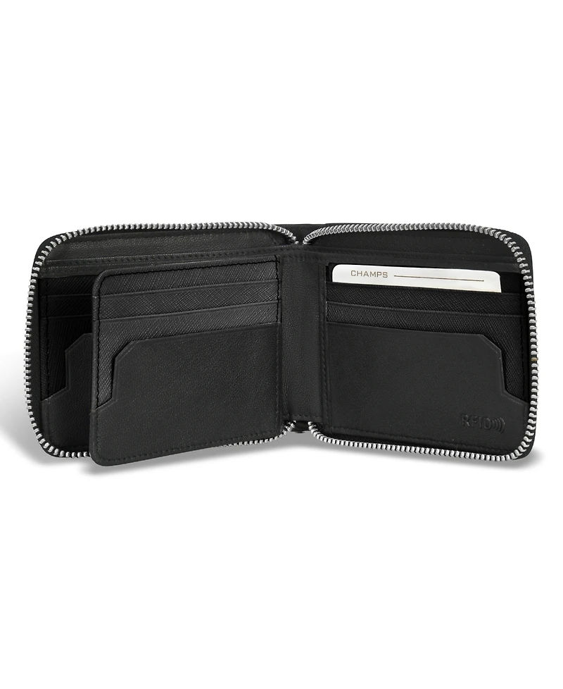 Champs Men's Iconic Collection Leather Zip Around Wallet