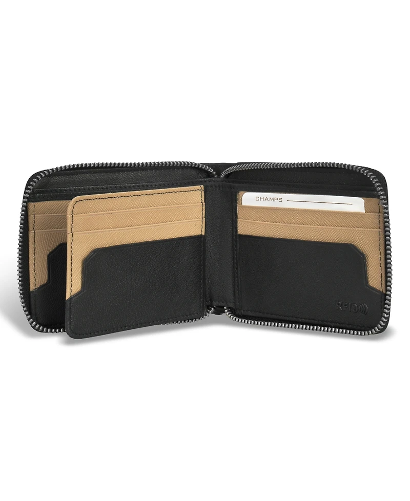 Champs Men's Iconic Collection Leather Zip Around Wallet