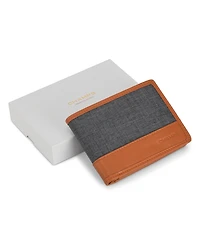 Champs Men's Denim Collection Leather Center Wing Wallet