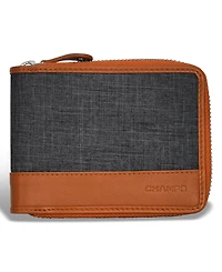 Champs Men's Denim Collection Leather Zip Around Wallet