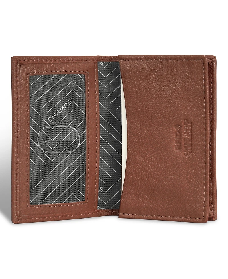Champs Men's Onyx Collection Leather Card Case