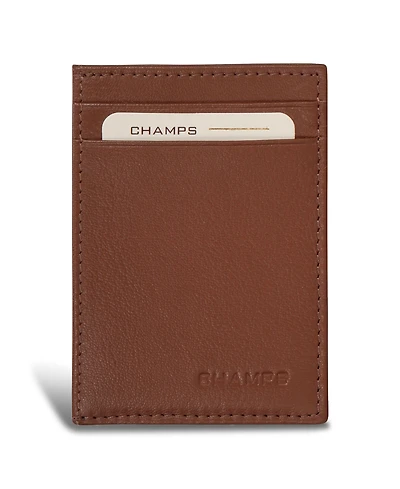 Champs Men's Onyx Collection Leather Mag Hybrid Card Holder