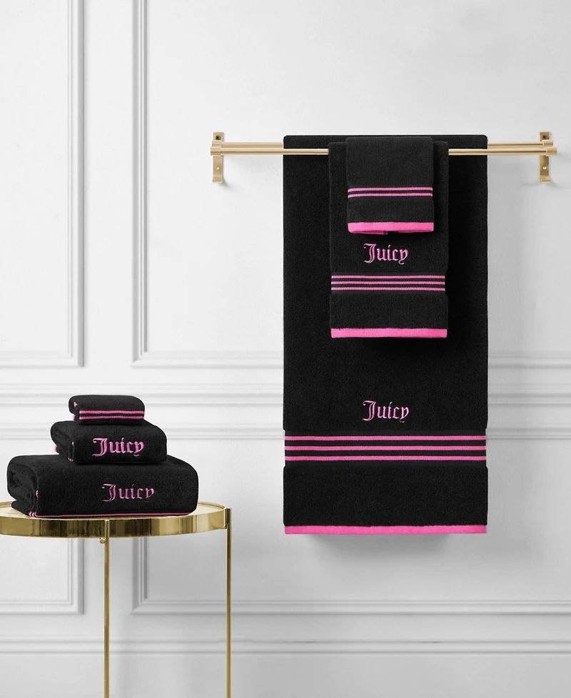 Juicy Couture Neon Border Cotton 6-Pc. Bath Towel Set