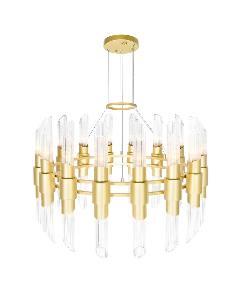 Cwi Lighting 22" Metal Croissant Light Chandelier