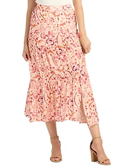 Bcx Women's Printed Crinkled Maxi Skirt