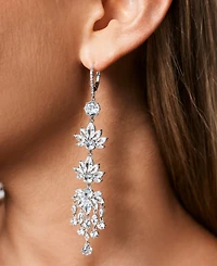 Emily in Paris Silver-Tone Cubic Zirconia Chandelier Earrings