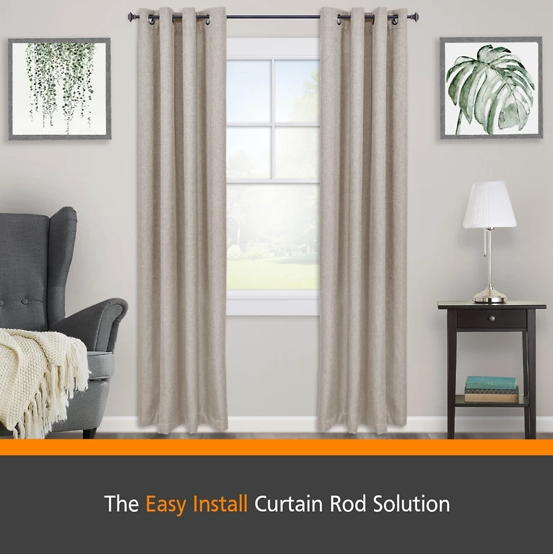Kenney Fast Fit Mission 5/8 Inch Decorative Curtain Rod - Easy Install Window Treatment