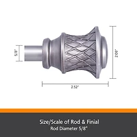 Kenney Jamey 5/8" Adjustable Decorative Curtain Rod for Easy Installation