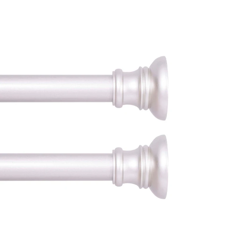 Kenney Easy Install Nicholas Adjustable Tension Rod - No Tools Required, 28-48 Inches, Brushed Nickel Finish