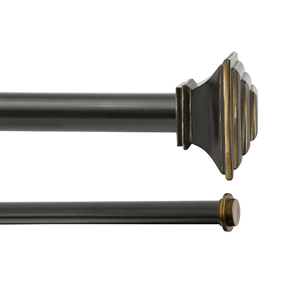 Kenney Mission 1-Inch Premium Double Curtain Rod for Layered Window Treatments