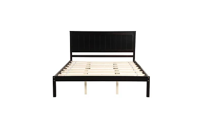 Slickblue Platform Bed Frame with Headboard - Wood Slat Support, No Box Spring Needed for Convenience