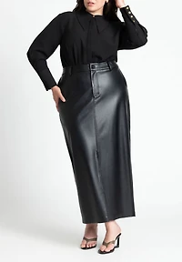 Eloquii Women's Plus Pointed Collar Button Up Shirt