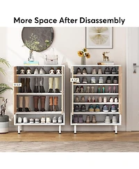 Tribesigns 6-Tier Shoe Cabinet, 18 Pair Rack Organizer Cabinet with Door and Shelves for Entryway Hallway Closet
