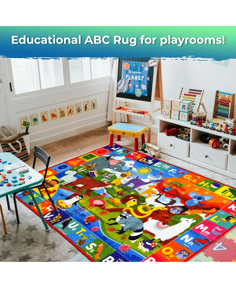 Quokka 78x59 Abc Classroom Rug for Kids - Alphabet Learning Area