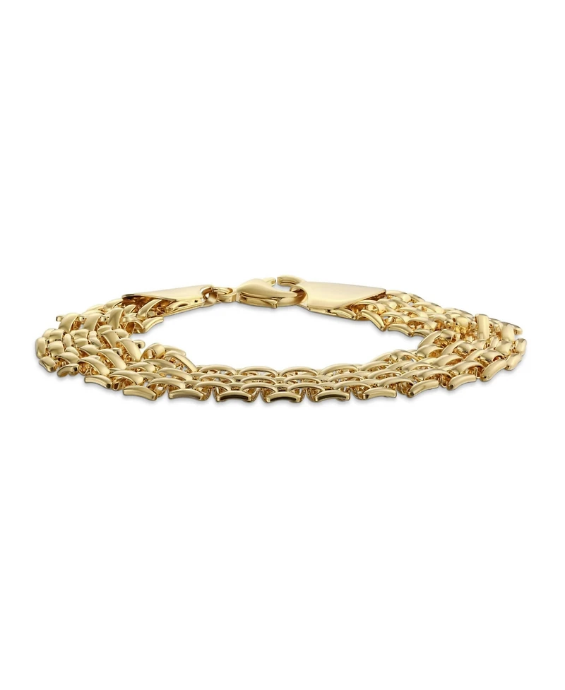 Bling Jewelry Jewelry Set Classic Panther Link Collar Necklace and Bracelet Yellow Gold Plated