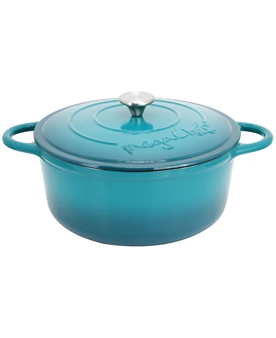 MegaChef 6.35 Quart Round Enameled Cast Iron Dutch Oven with Self Basting Lid