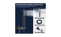Slickblue Wall-Mounted Shower Faucet Combo Set - 10" Rainfall Shower Head & Handheld, Matte Black Finish
